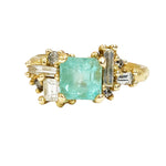 Emerald & Diamond Luminous Cluster Ring