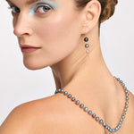 One of a Kind Tahitian Pearl Textile Trio Drop Earrings