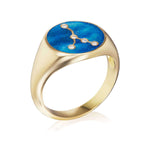 Cancer Diamond Zodiac Signet Ring