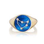 Capricorn Diamond Zodiac Signet Ring