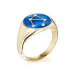 Libra Diamond Zodiac Signet Ring