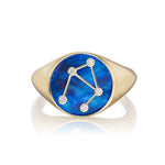 Libra Diamond Zodiac Signet Ring