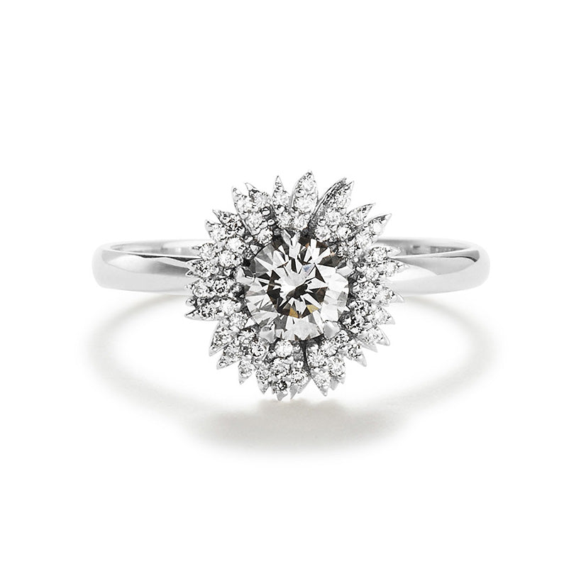 Diamond Cluster Engagement Ring Set - The Flora Ring Set