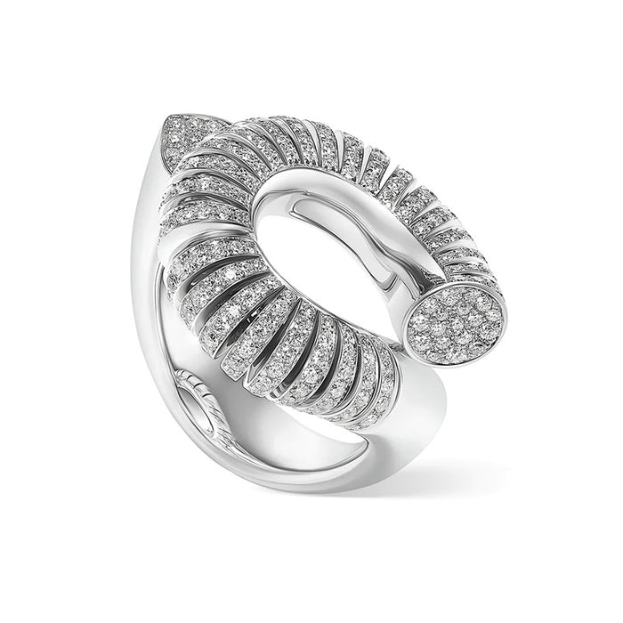 Oera Ribbed Diamond Statement Ring