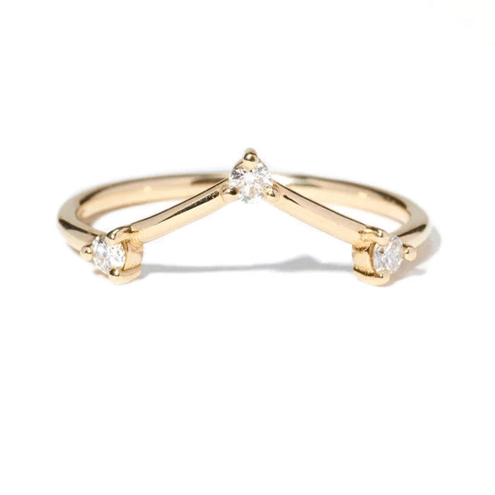 Diamond Three-Step Triangle Ring