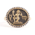 Diamond Virgo Zodiac Signet Ring