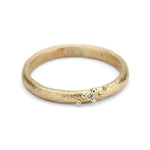 Raw Gold Diamond Textured Wedding Band