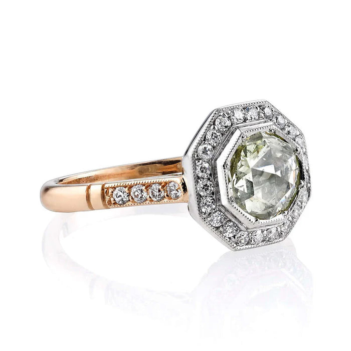 Savannah 0.84ct Rose Cut Diamond Halo Engagement Ring