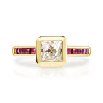 Karina 1.23ct French Cut Diamond & Ruby Engagement Ring