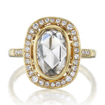 Camille 2.12ct Rose Cut Diamond Halo Engagement Ring