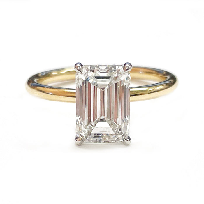 Baxter Hidden Halo 2.51ct Emerald Cut Lab Diamond Engagement Ring