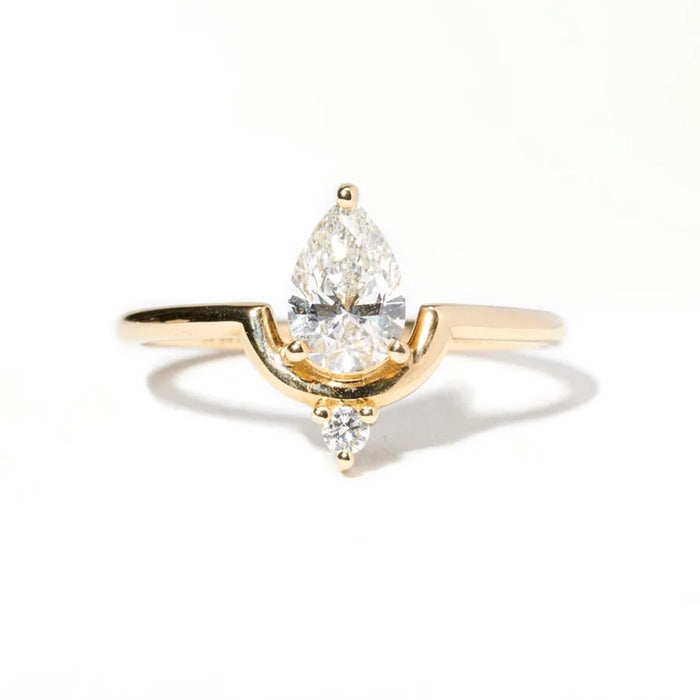 Nestled Diamond-Accented Engagement Ring Setting