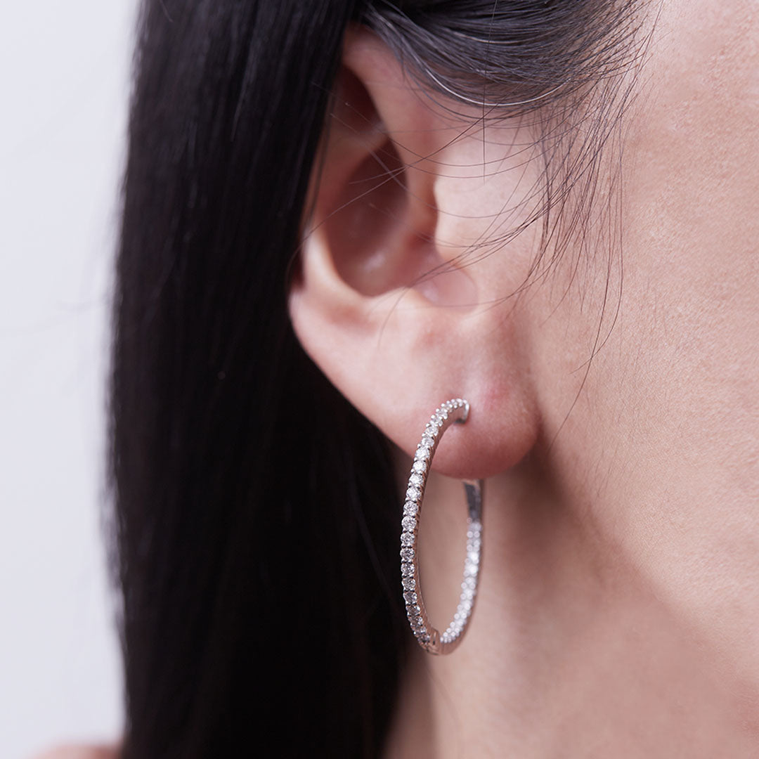 1.93ct Diamond Inside-Out Large Hoop Earrings