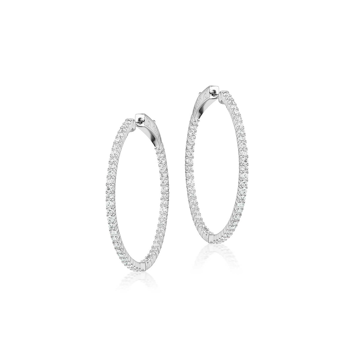 1.93ct Diamond Inside-Out Large Hoop Earrings