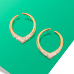 Diamond Arch Power Medium Hoop Earrings