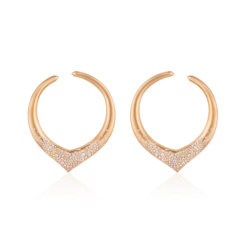 Diamond Arch Power Medium Hoop Earrings