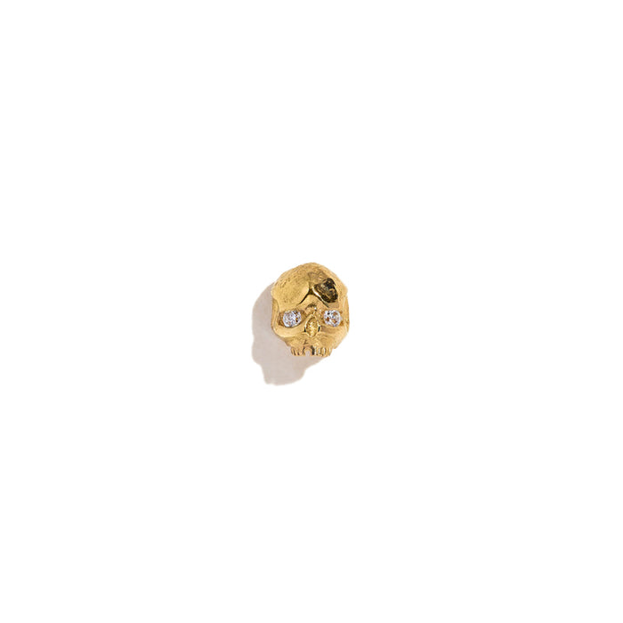 Diamond Momento Mori Skull Single Stud Earring