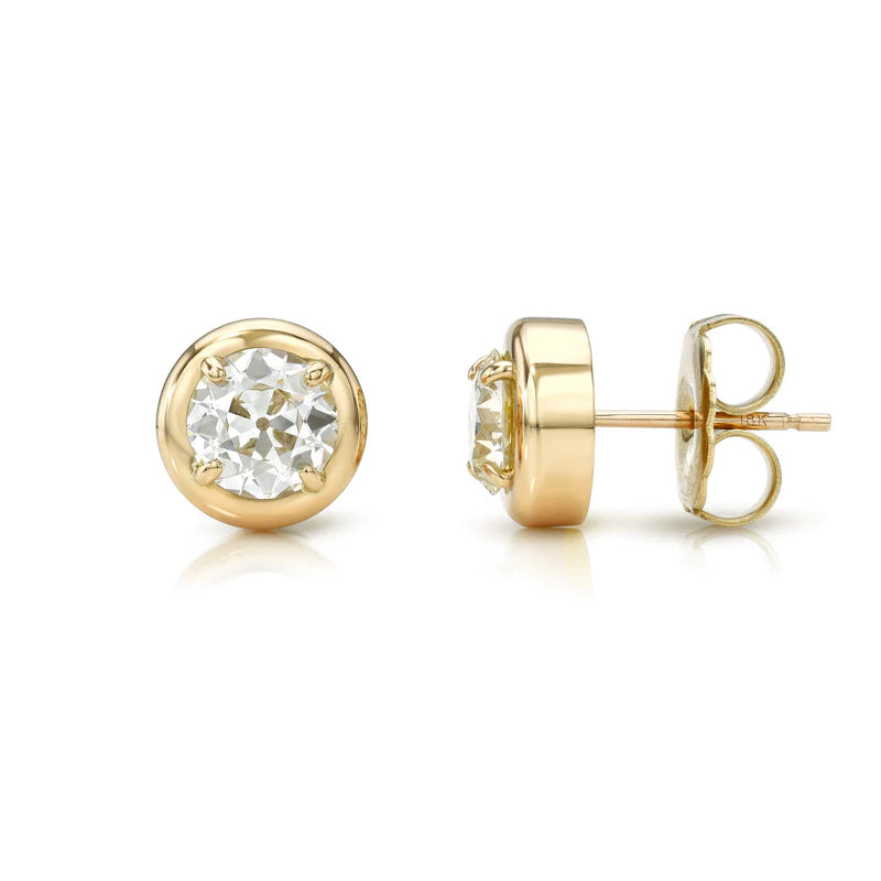 SQUARE COBBLESTONE STUDS | SINGLE STONE