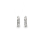14k White Gold Scattered Diamond Huggie Earrings