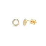 Diamond Petite Circle Stud Earrings