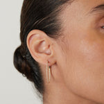 Pavé Diamond Slim Hoop Earrings