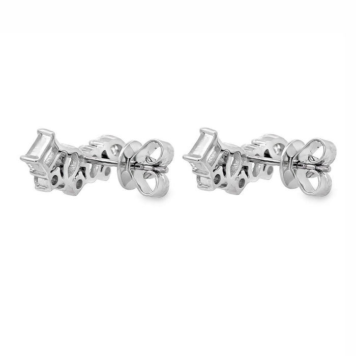 Mixed Cut Diamond Ear Climber Earrings