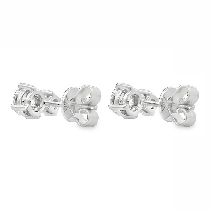 Round Diamond Duo Stud Earrings