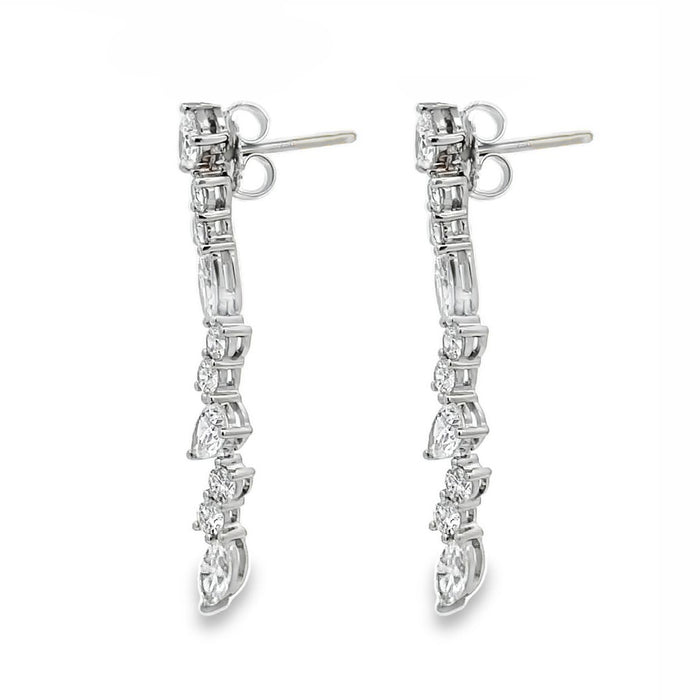 Mixed Diamond Drop Earrings