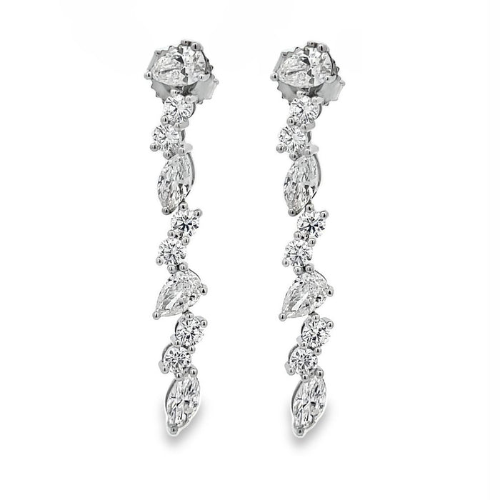 Mixed Diamond Drop Earrings