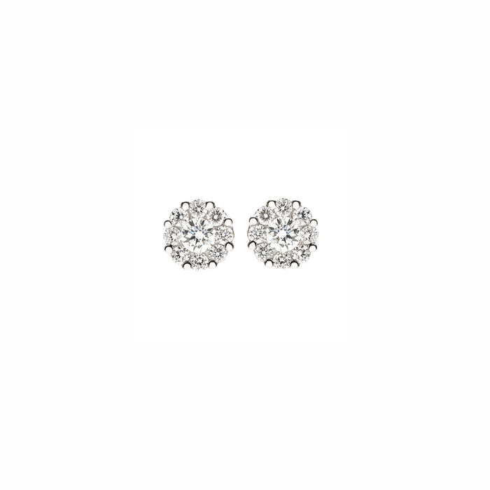 0.72tcw Diamond Cluster Stud Earrings