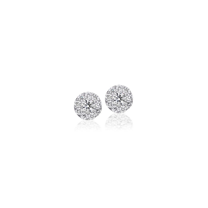 0.98tcw Diamond Cluster Stud Earrings