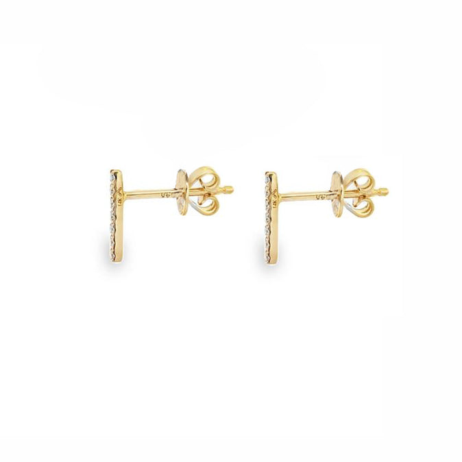 Diamond Petite Bar Stud Earrings