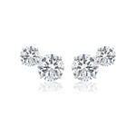 Round Diamond Duo Stud Earrings