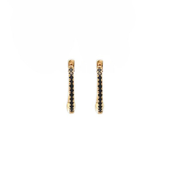 Black Diamond Petite Huggie Earrings