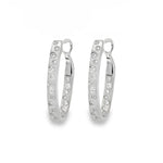 Diamond Oval Hoop Earrings