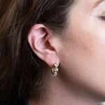 Mixed Cut Diamond Hoop Earrings