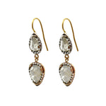 Rough Diamond Double Drop Earrings