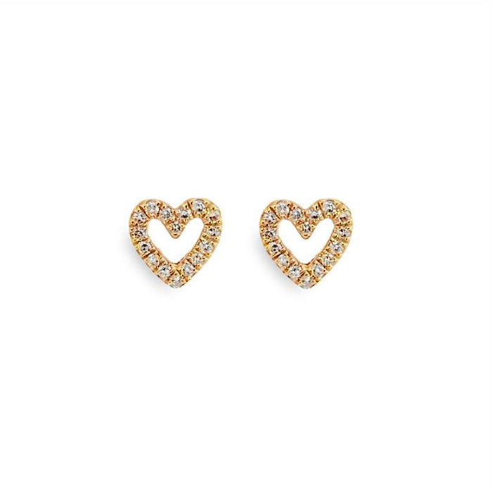 Diamond Petite Heart Stud Earrings