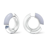 Sapphire & Blue Chalcedony Oera Hoop Earrings