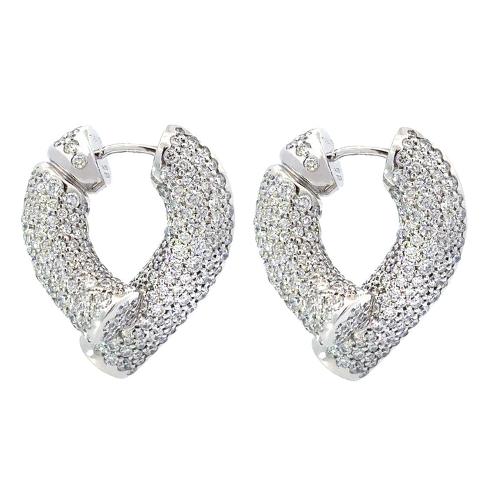 Pavé Diamond Oera Hoop Earrings