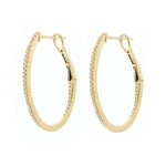 Medium Diamond Oval Inside-Out Hoop Earrings