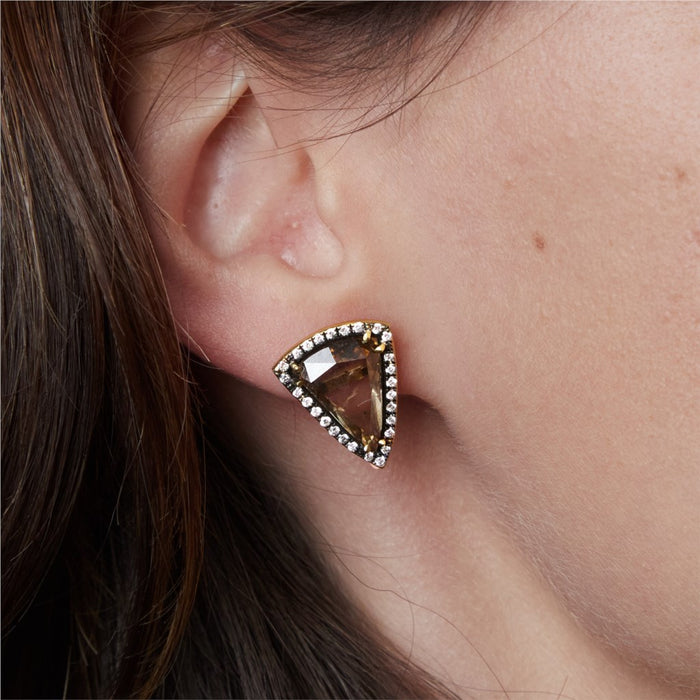 Diamond Geometric Stud Earrings