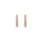 Pavé Diamond 2-Row Huggie Earrings