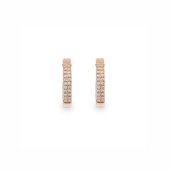 Pavé Diamond 2-Row Huggie Earrings