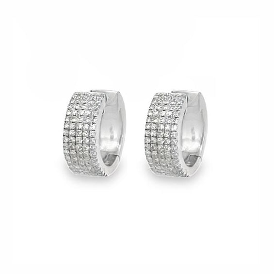 Pavé Diamond 5-Row Huggie Earrings