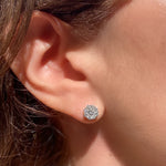 0.98tcw Diamond Cluster Stud Earrings