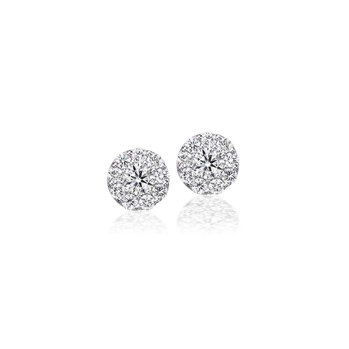 1.52tcw Diamond Cluster Stud Earrings