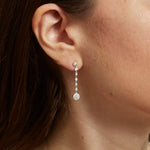 Diamond Halo Drop Earrings