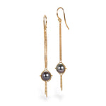 Grey Akoya Pearl Dewdrop Earrings