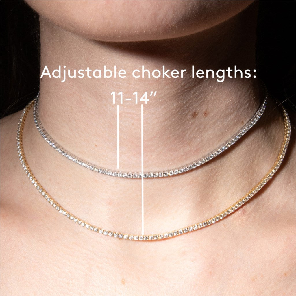 As If Adjustable Diamond Choker Necklace 3.33 CTW 14K Rose Gold